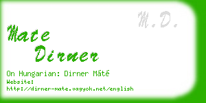 mate dirner business card