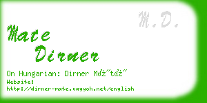 mate dirner business card